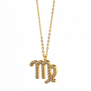 Oxzen γυναικείο κολιέ Zodiac από ανοξείδωτο ατσάλι Παρθένος (Virgo)