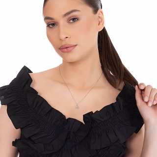 Oxzen γυναικείο κολιέ Zodiac από ανοξείδωτο ατσάλι Λέων (Leo)