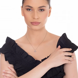 Oxzen γυναικείο κολιέ Zodiac από ανοξείδωτο ατσάλι Ζυγός (Libra)