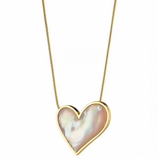 Oxzen γυναικείο κολιέ από ανοξείδωτο ατσάλι καρδιά με φίλντισι