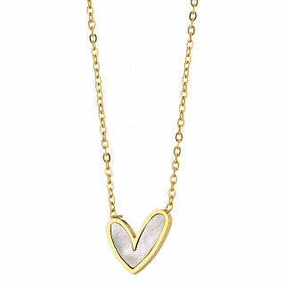 Oxzen γυναικείο κολιέ από ανοξείδωτο ατσάλι επιχρυσωμένη καρδιά με φίλντισι