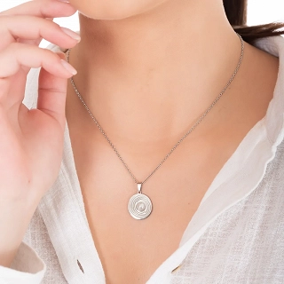 Oxzen γυναικείο κολιέ από ανοξείδωτο ατσάλι με πέρλα