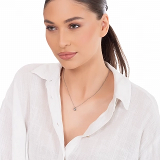 Oxzen γυναικείο κολιέ από ανοξείδωτο ατσάλι μικρή μπομπέ καρδούλα