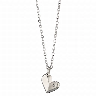 Oxzen γυναικείο κολιέ από ανοξείδωτο ατσάλι ματ καρδιά με ιδιαίτερο σχέδιο
