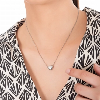 Oxzen γυναικείο κολιέ από ανοξείδωτο ατσάλι μπομπέ καρδιά