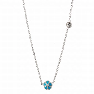 Oxzen ατσάλινο παιδικό κολιέ με μαργαρίτα