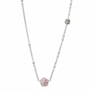 Oxzen ατσάλινο παιδικό κολιέ με μαργαρίτα