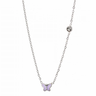 Oxzen ατσάλινο παιδικό κολιέ με πεταλούδα