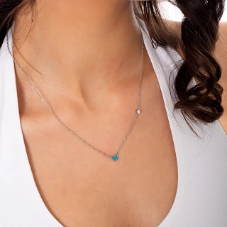 Oxzen ατσάλινο παιδικό κολιέ με πεταλούδα