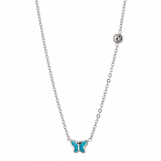 Oxzen ατσάλινο παιδικό κολιέ με πεταλούδα