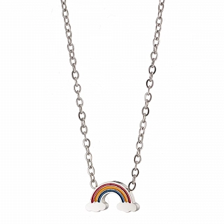 Oxzen ατσάλινο παιδικό κολιέ με ουράνιο τόξο