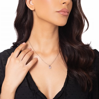 Oxzen κολιέ από ανοξείδωτο ατσάλι πεταλούδα με ζιργκόν