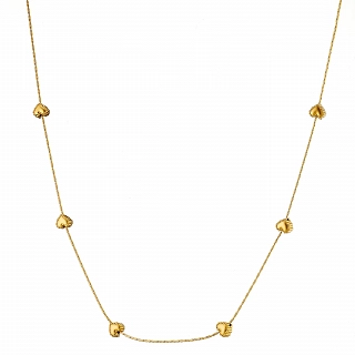 Oxzen κολιέ από ανοξείδωτο ατσάλι με καρδούλες