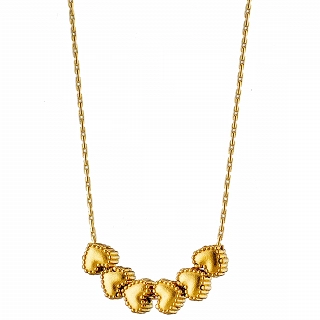 Oxzen κολιέ από ανοξείδωτο ατσάλι με καρδούλες