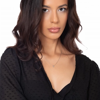 Oxzen κολιέ από ανοξείδωτο ατσάλι με λευκό ζιργκόν