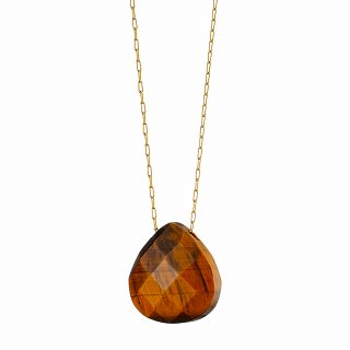 Oxzen ατσάλινο κολιέ με ορυκτή πέτρα