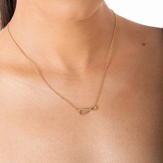 Oxzen ατσάλινο κολιέ άπειρο με λευκά ζιργκόν