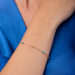 Oxzen ατσάλινο βραχιόλι με γαλάζιες πέτρες