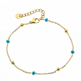 Oxzen ατσάλινο βραχιόλι με γαλάζιες πέτρες