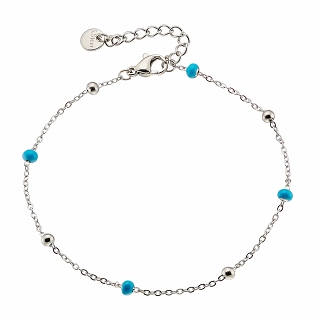 Oxzen ατσάλινο βραχιόλι με γαλάζιες πέτρες