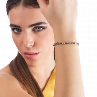 Oxzen ατσάλινο βραχιόλι ελαστικό με κύβους