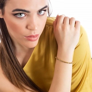 Oxzen ατσάλινο βραχιόλι ελαστικό με κύβους