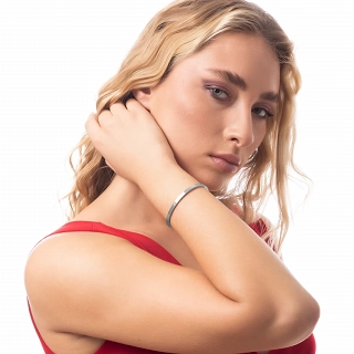 Oxzen ατσάλινο βραχιόλι σταθερό με λευκό ζιργκόν