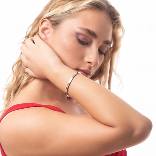 Oxzen ατσάλινο βραχιόλι σταθερό με λευκά ζιργκόν