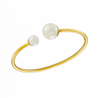 Oxzen ατσάλινο βραχιόλι εύκαμπτο με πέρλες