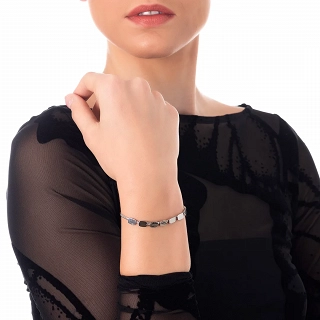 Oxzen ατσάλινο βραχιόλι με τετράγωνα στοιχεία