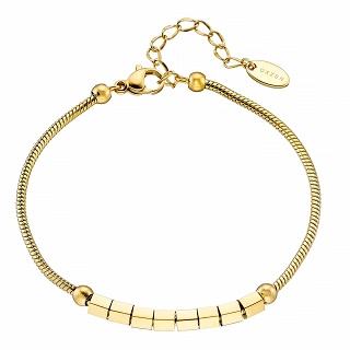 Oxzen ατσάλινο βραχιόλι με κυλινδρικά στοιχεία