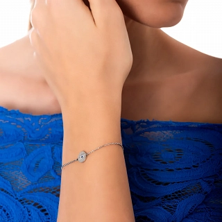 Oxzen ατσάλινο βραχιόλι με ματάκι