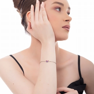 Oxzen γυναικείο βραχιόλι από ανοξείδωτο ατσάλι με πεταλούδα