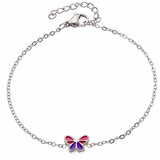 Oxzen γυναικείο βραχιόλι από ανοξείδωτο ατσάλι με πεταλούδα