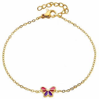 Oxzen γυναικείο βραχιόλι από ανοξείδωτο ατσάλι με πεταλούδα