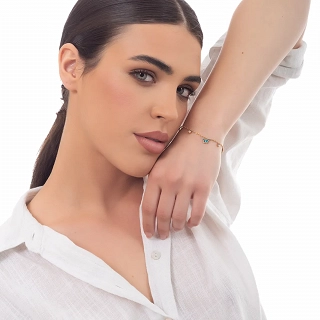 Oxzen γυναικείο βραχιόλι ατσάλινο με κρεμαστές γαλάζιες πεταλούδες