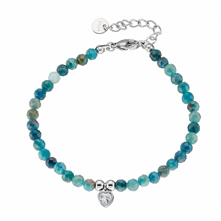 Oxzen γυναικείο βραχιόλι ατσάλινο με ημιπολύτιμες πέτρες