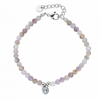 Oxzen γυναικείο βραχιόλι ατσάλινο με ημιπολύτιμες πέτρες