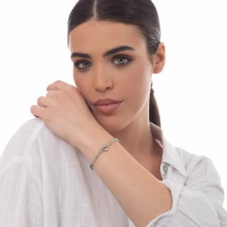 Oxzen γυναικείο βραχιόλι ατσάλινο με ημιπολύτιμες πέτρες