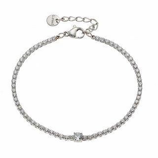 Oxzen ατσάλινο βραχιόλι ριβιέρα με ζιργκόν