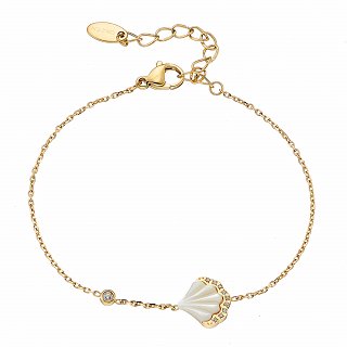 Oxzen ατσάλινο βραχιόλι με κοχύλι