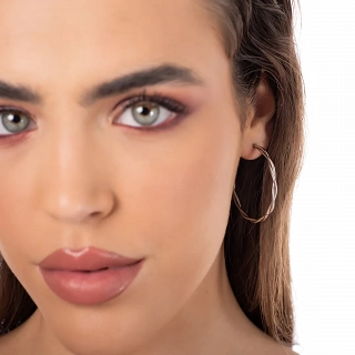 Oxzen σκουλαρίκια κρίκοι ατσάλινοι 35 mm πλεξούδα