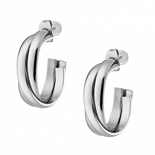 Oxzen σκουλαρίκια κρίκοι ατσάλινοι 20 mm τριπλοί