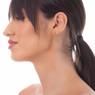 Oxzen σκουλαρίκια κρίκοι ατσάλινοι τετραγωνισμένοι