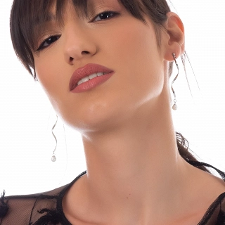 Oxzen σκουλαρίκια κρεμαστά ατσάλινα μακριά με πέρλα