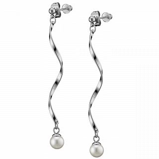 Oxzen σκουλαρίκια κρεμαστά ατσάλινα μακριά με πέρλα