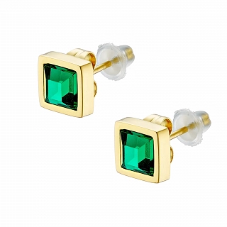 Oxzen σκουλαρίκια καρφωτά ατσάλινα τετράγωνα με ζιργκόν