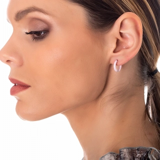 Oxzen σκουλαρίκια κρίκοι ατσάλινοι κεραμικοί