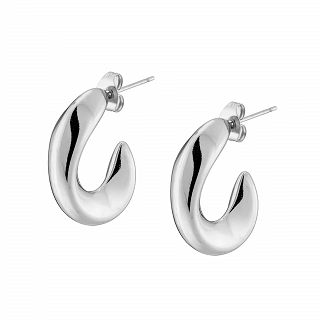 Oxzen σκουλαρίκια κρίκοι ατσάλινοι οβάλ