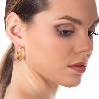 Oxzen σκουλαρίκια κρίκοι ατσάλινοι οβάλ